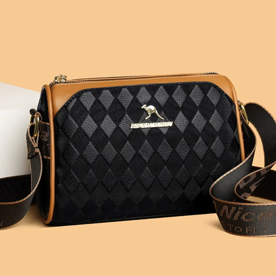 Bolsos de lujo para mujer, bolsos de diseñador, bolsos cruzados para mujer, bandoleras de cuero suave Pu para madre, bolsos de mano de 3 capas