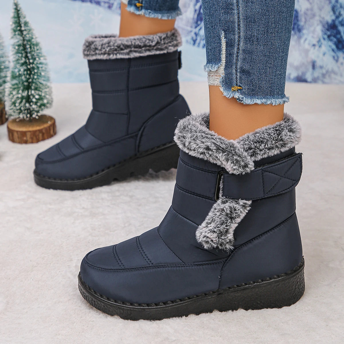 Women Anti-slip Snow Boots Winter Outdoor Warm Designer Shoes Women Comfortable Plus Size Platform Ankle Boots Zapatos De Mujer