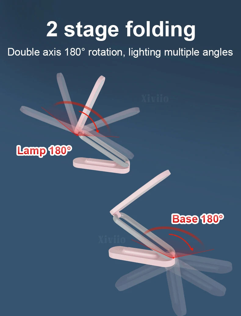 LED Desk Lamp for Office Home & Battery Operated Lamp Rechargeable Lamp Foldable,Portable, Small Desk Lamp Wireless Reading Lamp