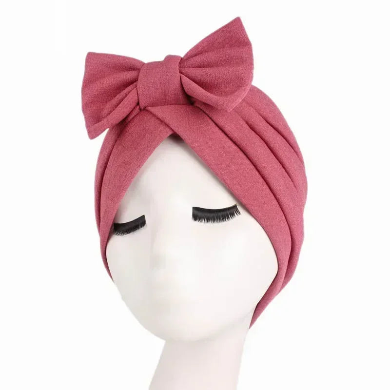 Sombrero turbante indio nuevo con nudo y lazo para mujer, hijab musulmán, pañuelo africano para la cabeza, gorro, gorro para pérdida de cabello, gorro de quimioterapia, pañuelos para la cabeza