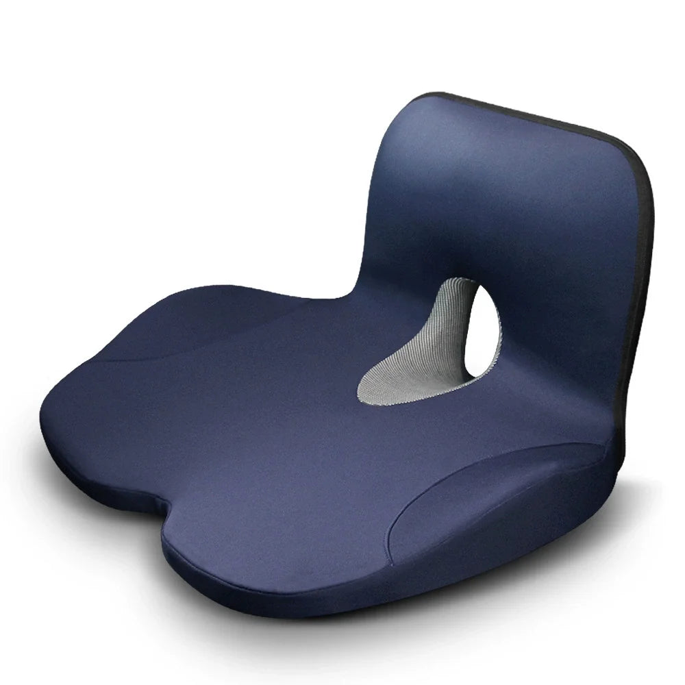 Juego de cojín de asiento de espuma viscoelástica y almohada de apoyo lumbar para la cintura, ortopédico, ergonómico, para aliviar el coxis, almohadilla de cadera lumbar para silla de oficina o coche