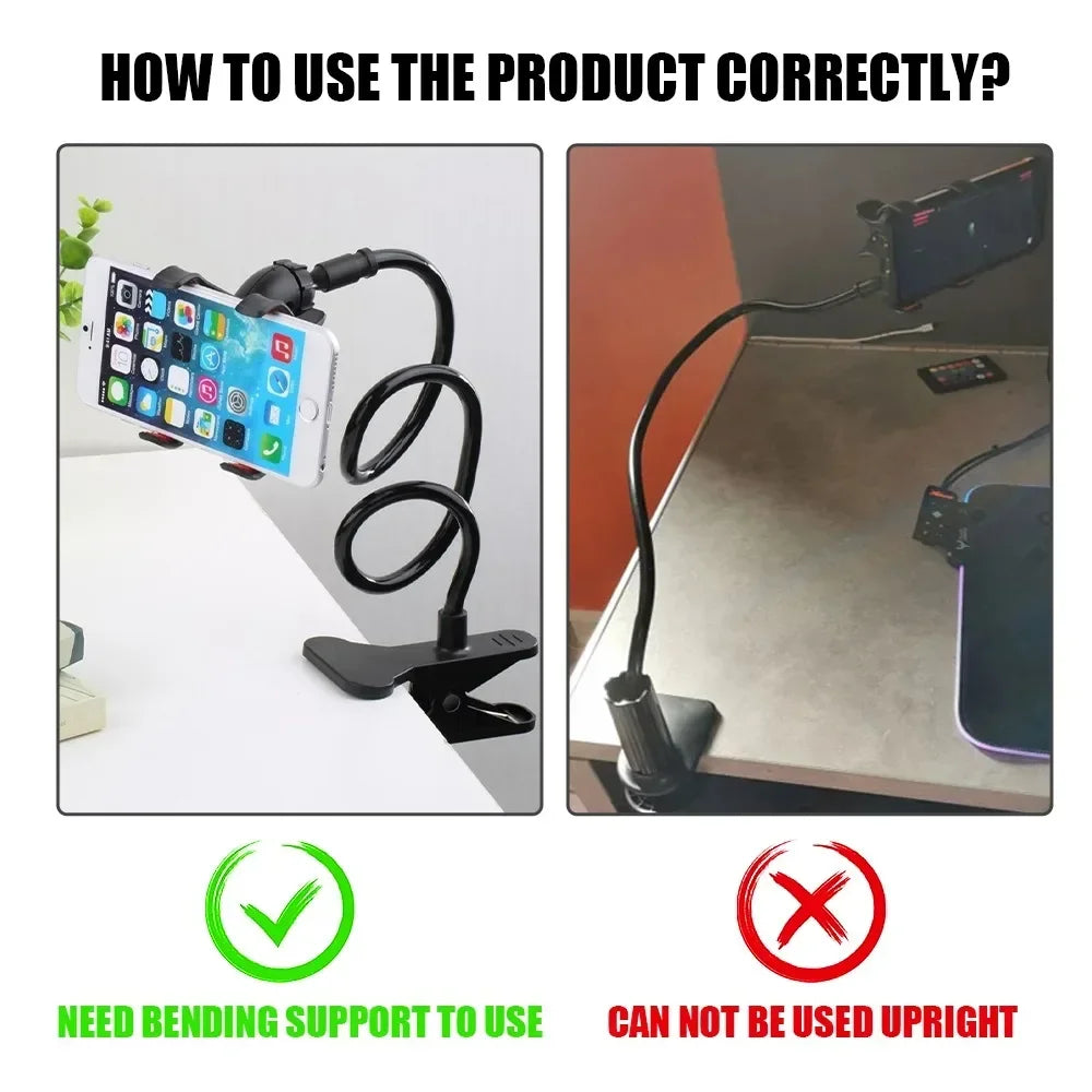 Soporte para teléfono móvil Flexible Ajustable Soporte para teléfono móvil Clip de soporte Teléfono Hogar Cama Soporte de escritorio Soporte para smartphone