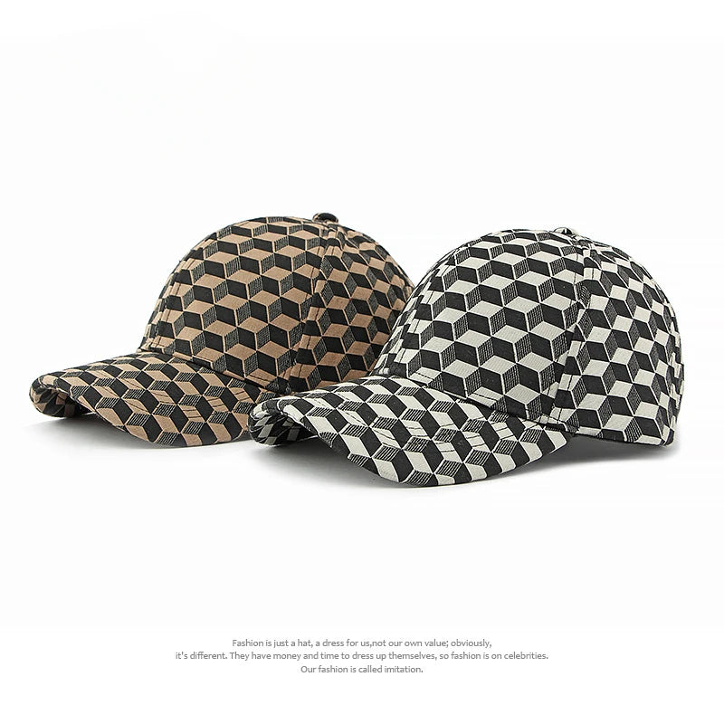 Casquette de baseball à carreaux 3D avec soleil