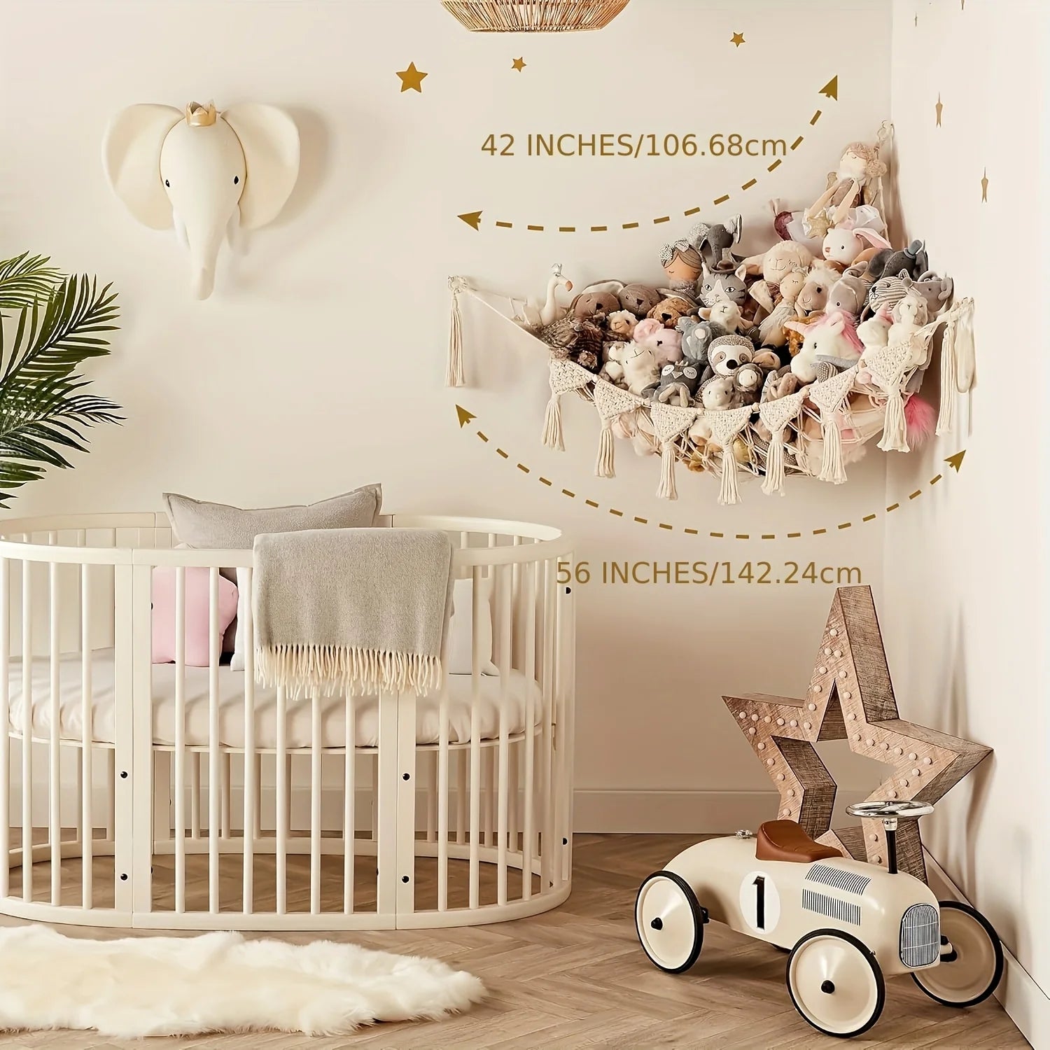 Hamac de rangement pour jouets en peluche - Décorations pour poupées et animaux - Filet de rangement mignon pour peluches à suspendre pour chambre à coucher