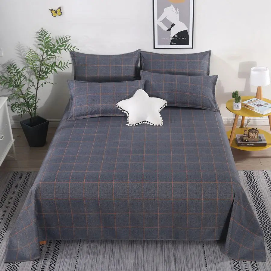 1 Sábana Bajera Textil Hogar Moderna Poliéster Algodón Sábanas Planas Ropa de Cama Tamaño Individual Queen King (Sin Fundas de Almohada)