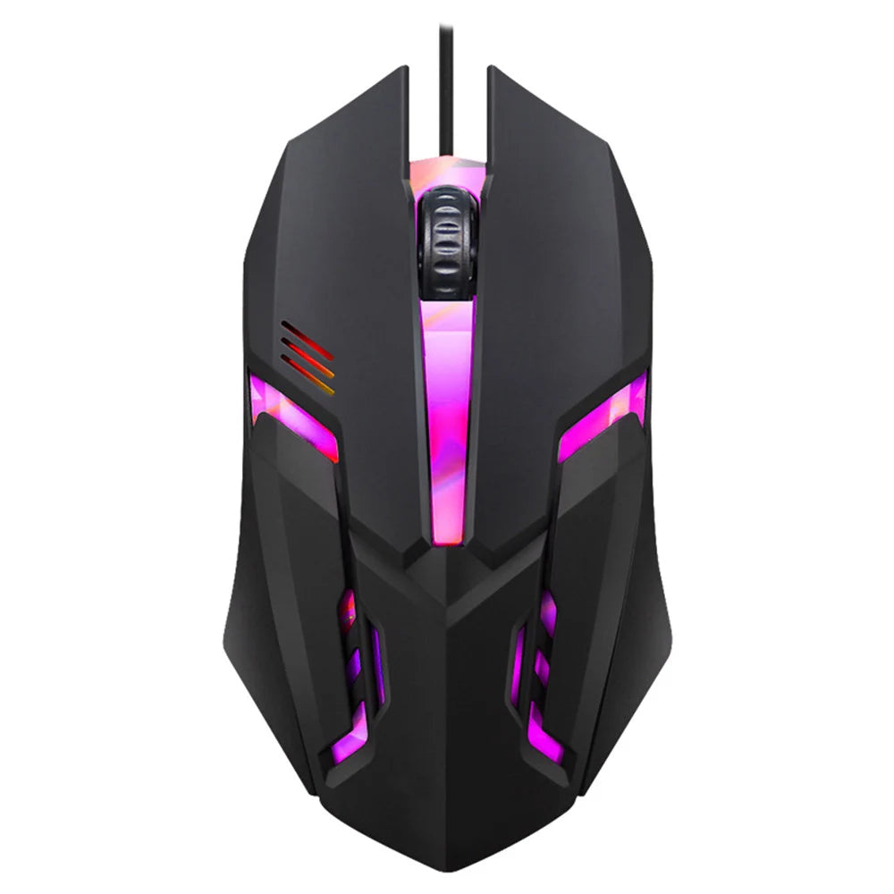 Ratón USB con cable E-Sports, ratón de juegos LED colorido, ratón óptico con cable de 5000 DPI para ordenador de sobremesa, portátil, PC
