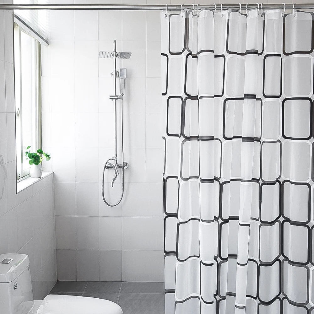 Cortina de ducha impermeable, a prueba de moho, duradera, para baño, con ganchos, cortinas de bañera estampadas modernas, accesorios de baño