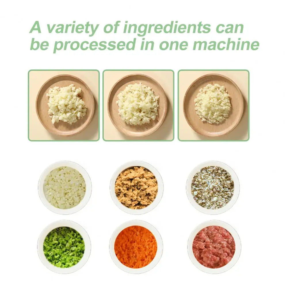 Garlic Grinder With Handle Electric Meat Mincer Garlic Chopper Chili Ginger Fruit Vegetable Onion Cutter Kitchen Cooking Gadget