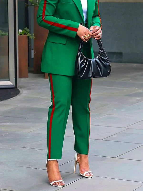 Missuoo 2025 Traje casual de mujer con raya lateral Pantalones tobilleros Moda de verano Oficina Cintura alta Pantalones rectos Cómodos