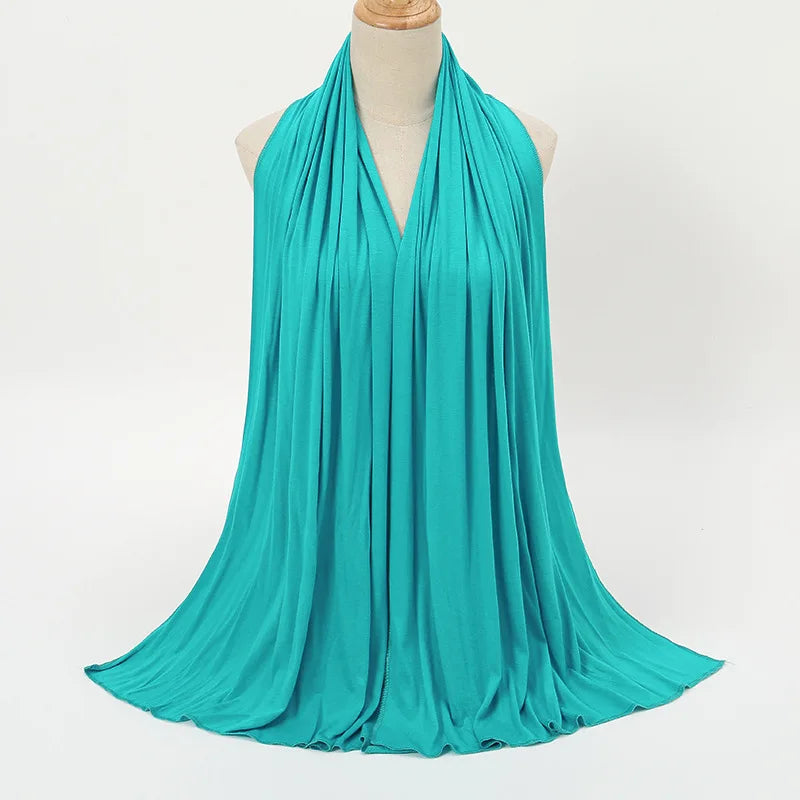 Modal Cotton Jersey Hijab Scarf Long Muslim Shawl Plain Soft Turban Tie Head Wraps For Women Africa Headband 170x60cm