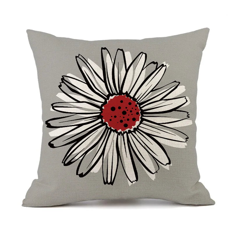 Housse de coussin d'extérieur imperméable 45x45, motif floral, décorative, pour canapé