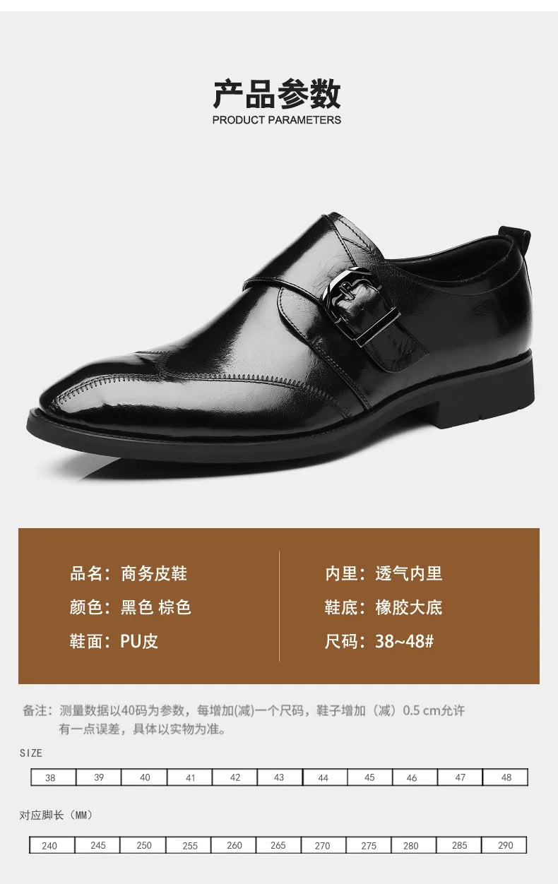 Zapatos de vestir de negocios para hombre con cierre, zapatos de cuero formales para hombre, calzado Oxford, mocasines Oxford de cuero de alta calidad para hombre