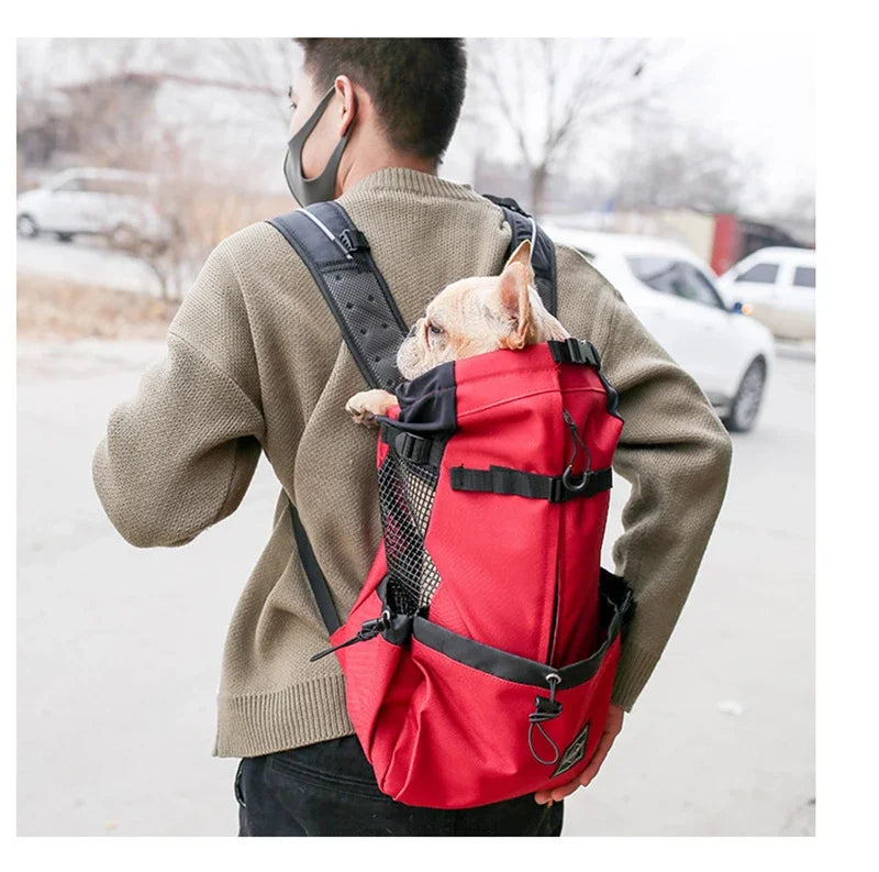 Bolsa transportadora transpirable para perros, mochila portátil para viajes al aire libre, transportadores reflectantes para gatos, accesorios para perros Bulldog Francés