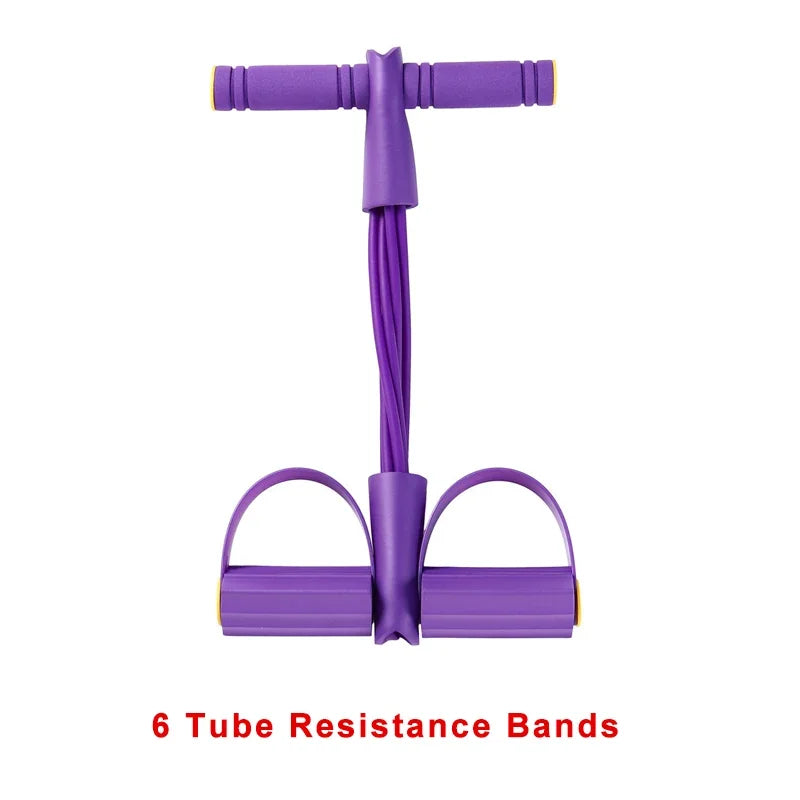 Tensor de banda de resistencia de 4 niveles con asas antideslizantes - Equipo de fitness para el hogar para entrenamiento de músculos abdominales Yoga abdominal