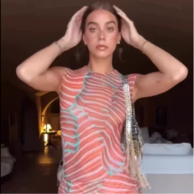 Conjunto vintage informal-chic de top y falda larga, vestido sexy, elegante y con estilo, mono de streetwear, outfit de fiesta para mujer, corte A y a la moda
