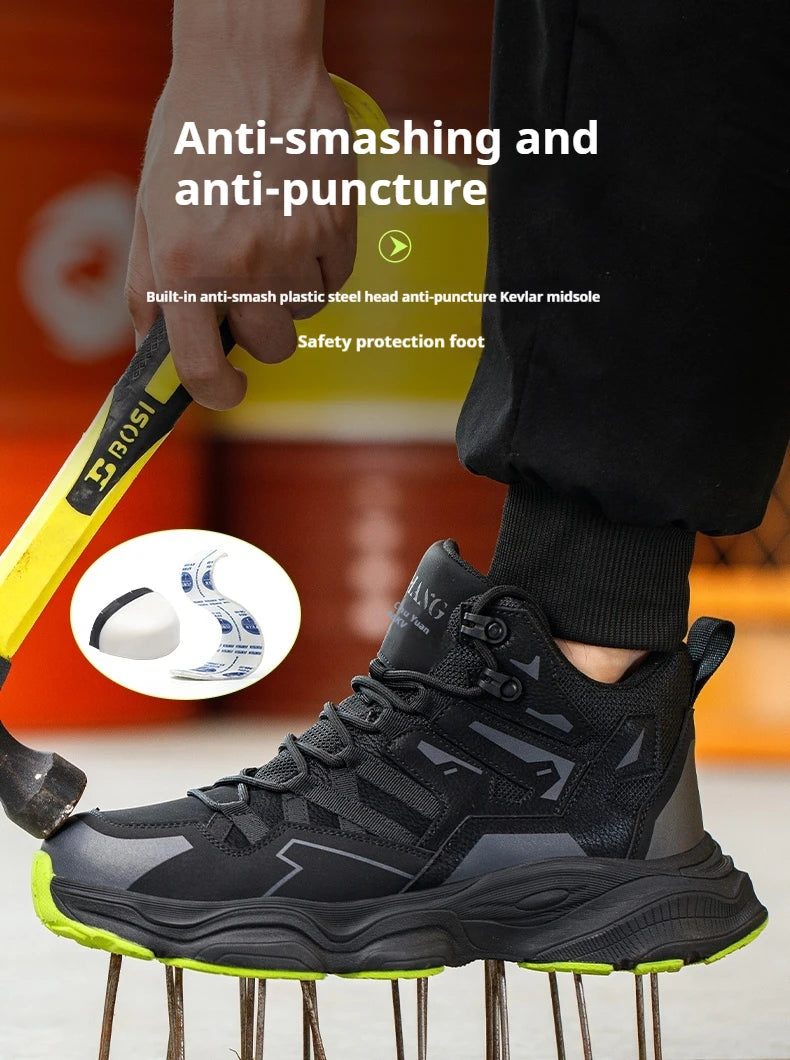 Work Safety Shoes For Men Breathable Indestructible Boots Non-slip Industrial Construction Shoes Male Footwear Protective Boots