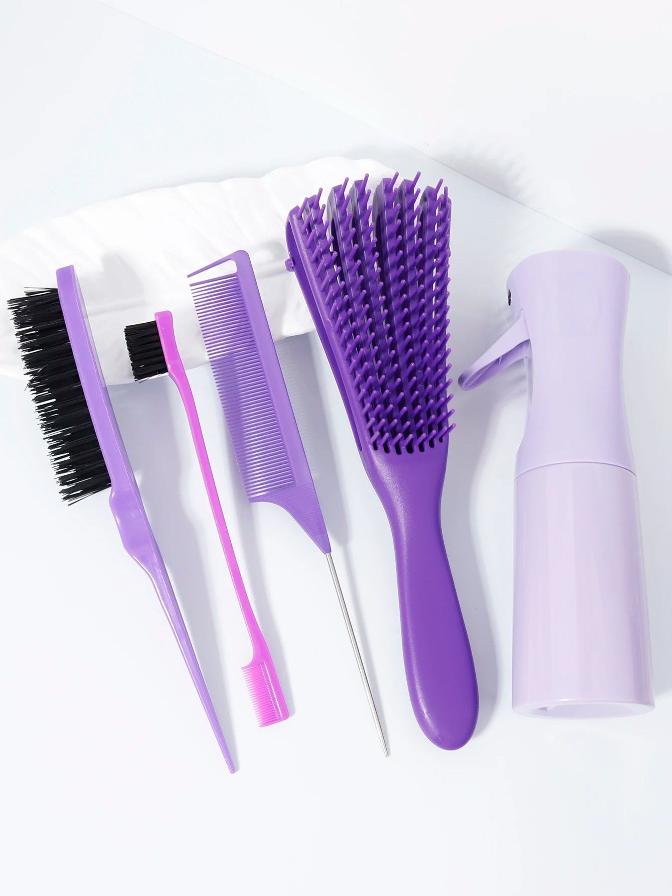 5pcs/set Detangling Hair Brush curly hair Bursh Calp Massage Brushes Easy To Clean Hairbrush Detangler Hair Care Styling Tools