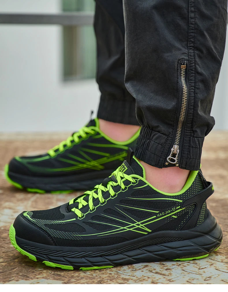 Zapatillas de trabajo ligeras con puntera de acero, calzado de seguridad para hombre, anticolisión, antipunzón, indestructible, transpirable