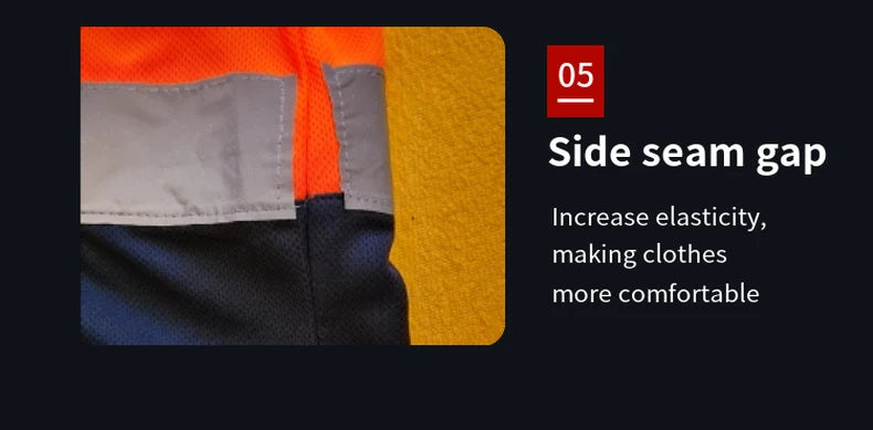 Synlighetsskjorter for arbeid Kortermet Pustende Tofarget Arbeidsklær Polo Reflekterende Uniform T-skjorte for menn Bygg