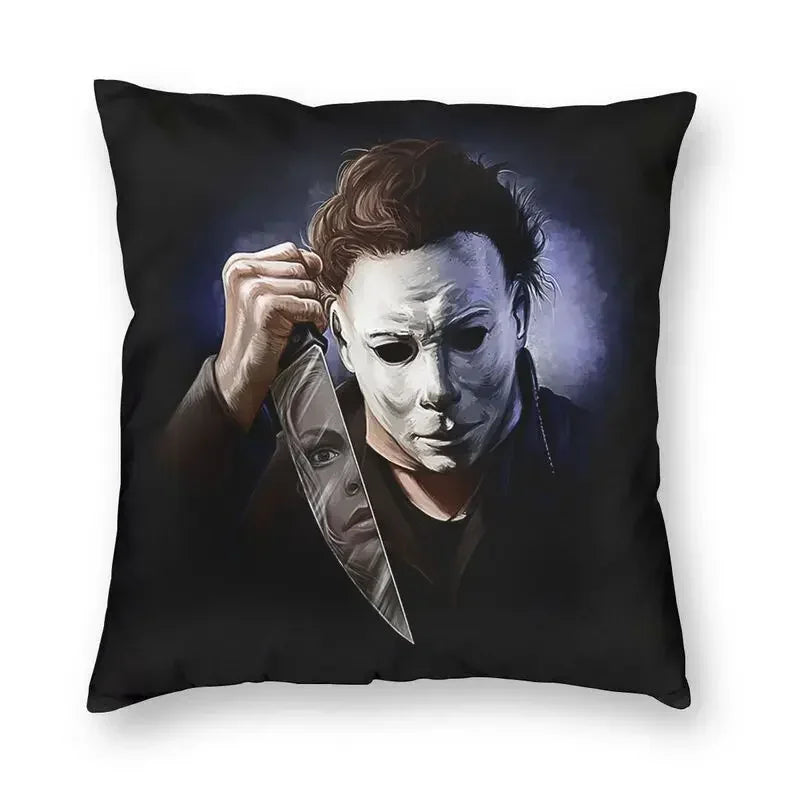 Funda de almohada cuadrada Michael Myers Halloween Horror Movie para decoración del hogar, funda de cojín con estampado 3D para sofá, funda de almohada de moda