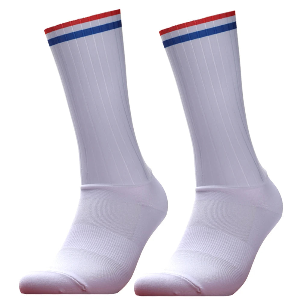Calcetines de Ciclismo Antideslizantes con Silicona Whiteline para Verano 2024 Calcetines Aero para Hombre Calcetines Deportivos de Ciclismo para Correr Calcetines de Bicicleta Calcetines Ciclismo