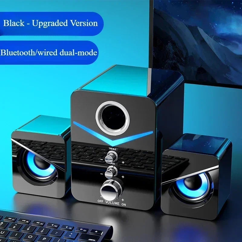 SADA Altavoz de computadora para el hogar, escritorio, laptop, altavoz pequeño universal, subwoofer con cable para escritorio