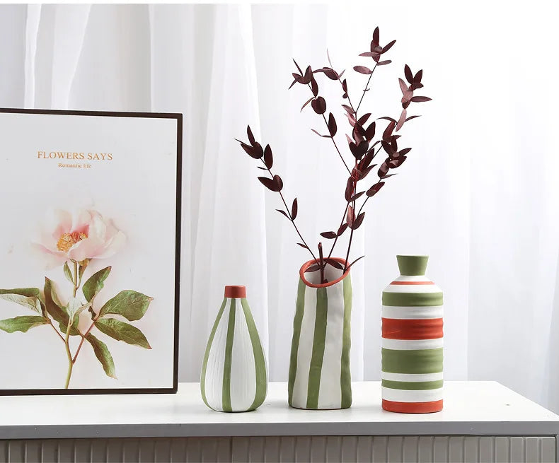 European-style ins porcelain vase decoration TV cabinet Study home decoration flowers tabletop crafts