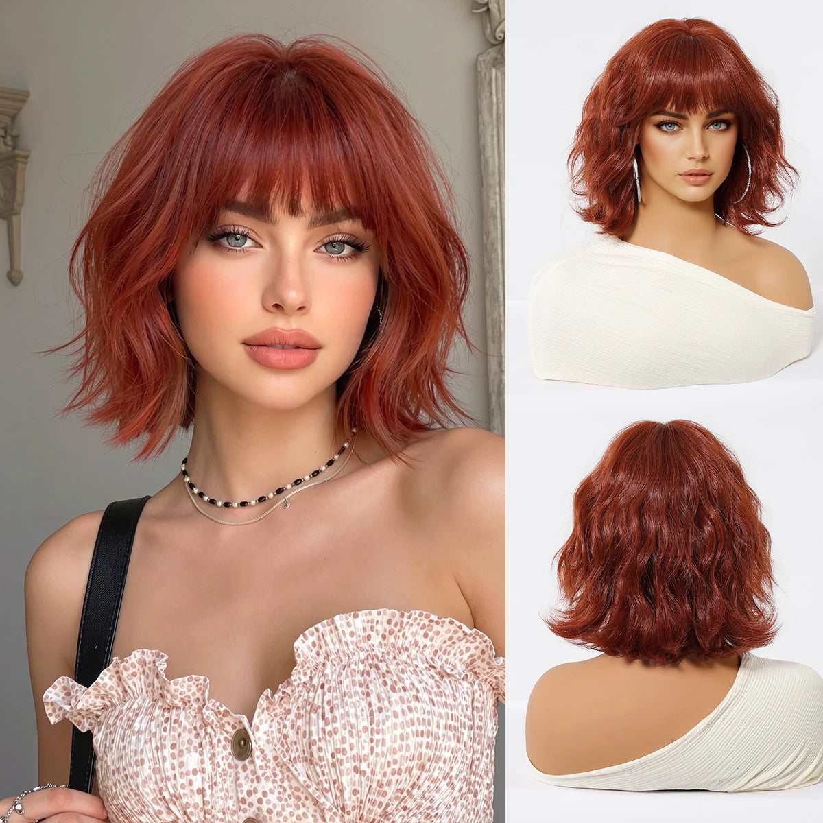 Peluca Bob Capeada Gris