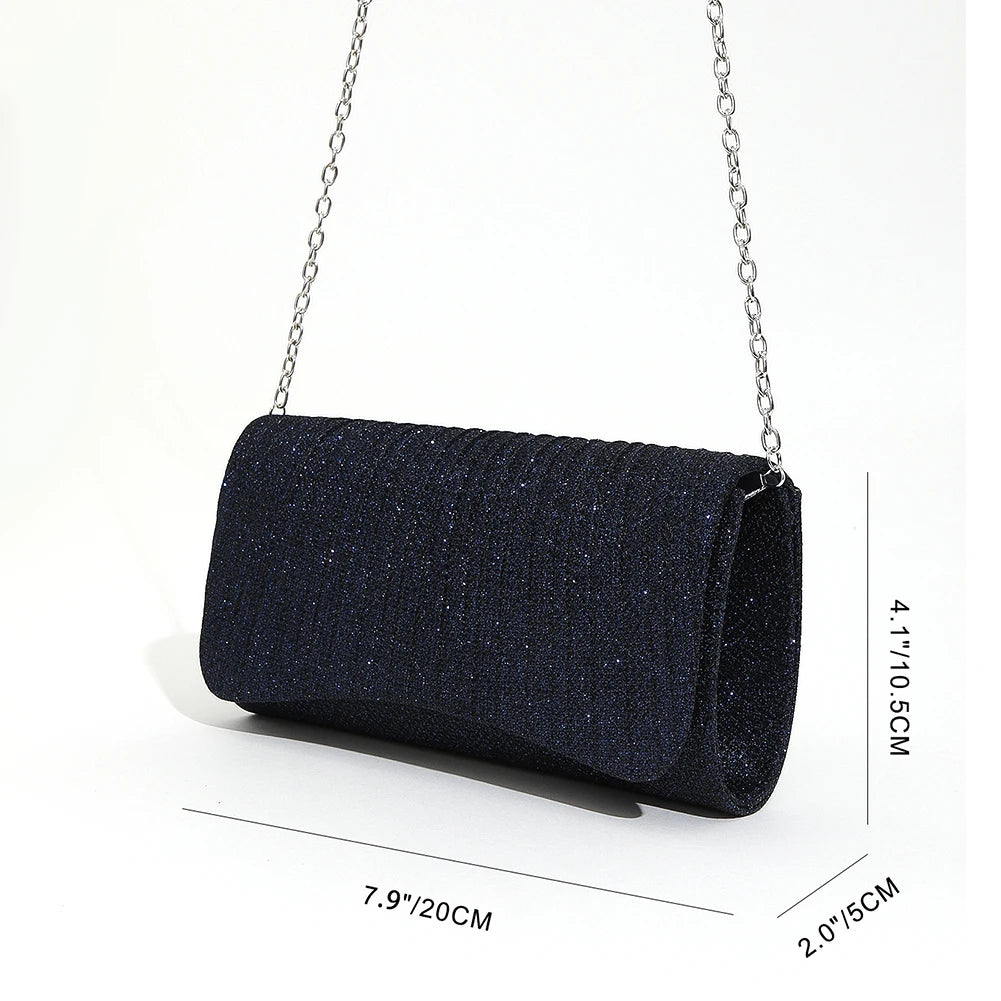 Bolso Bandolera Brillante para Mujer, Elegante Bolso de Hombro con Brillantina, Bolso de Mano con Cadena a la Moda, Bolso Tote para Damas, Chic Clutch de Noche para Bodas
