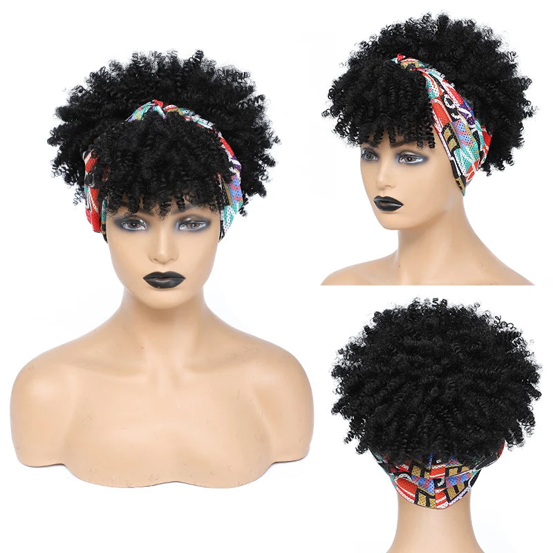 Afro Curly Headband Wig