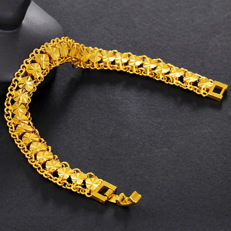 Pulsera de Cadena de Plata 925 Bañada en Oro 24k para Mujer 18cm - 19cm Joyería Fina