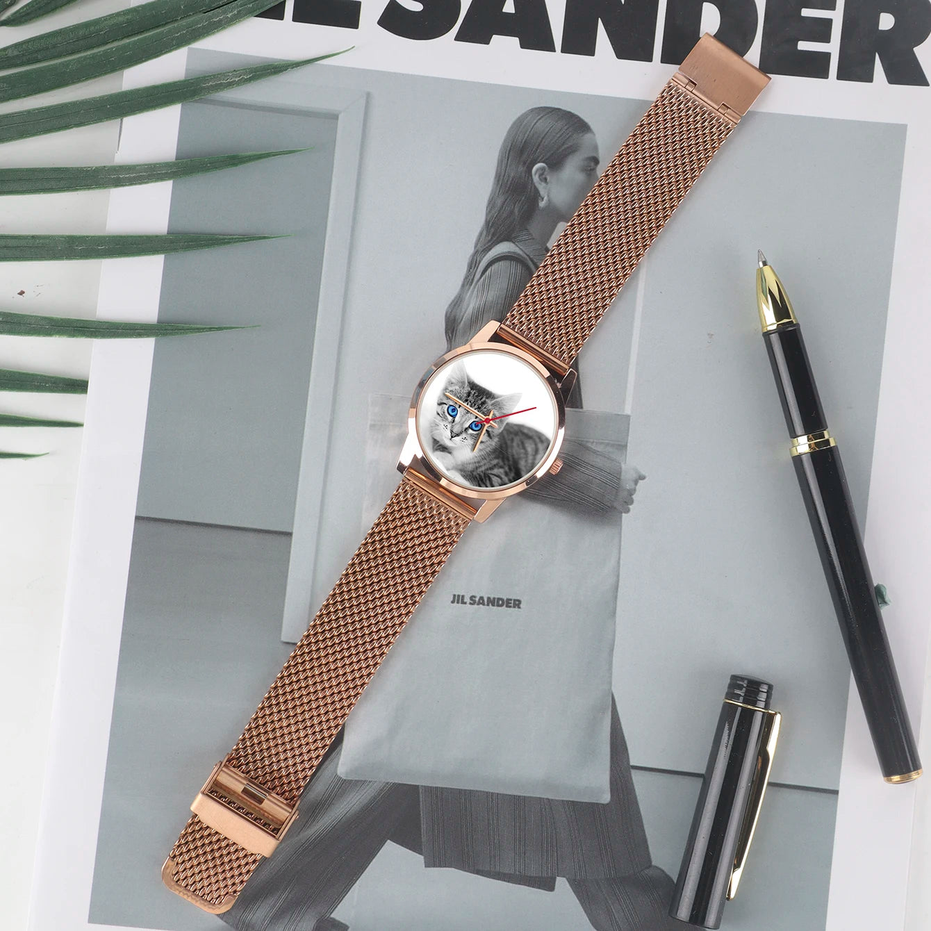 Relojes para Hijo Amiga Mujer Esposa Familia Logo Gato Reloj de Pulsera para Mujer Esfera DIY Cuarzo Esposas Mascota Foto Personalizada