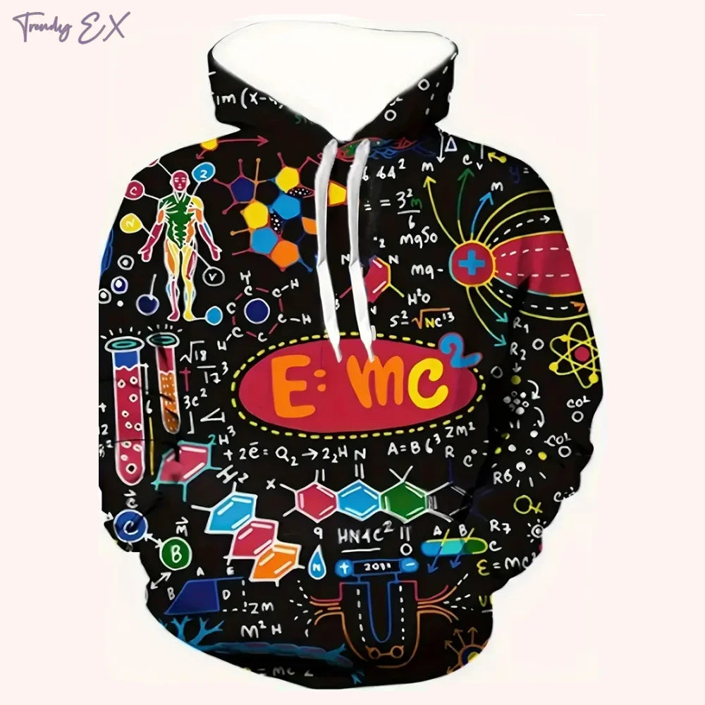 Sudaderas para hombre con estampado de grafiti de moda, sudadera con capucha informal de gran tamaño, bolsillo canguro cómodo, sudadera con capucha deportiva de manga larga