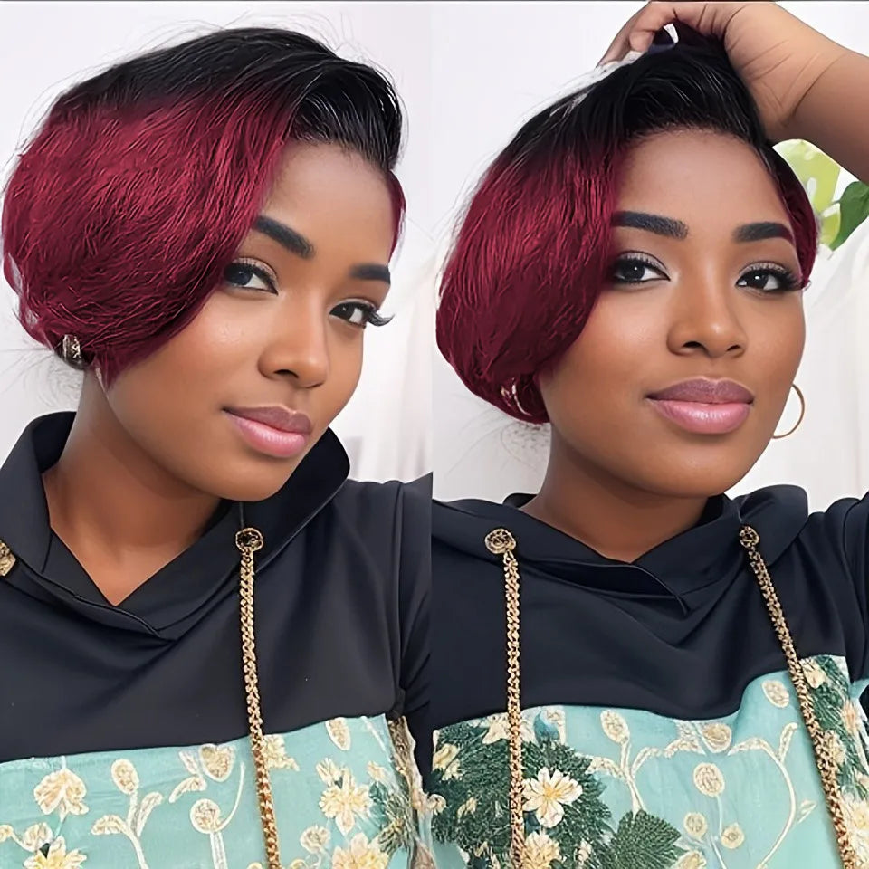 8" Lace Straight Pixie Wig