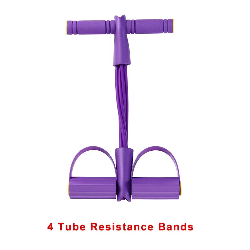 Tensor de banda de resistencia de 4 niveles con asas antideslizantes - Equipo de fitness para el hogar para entrenamiento de músculos abdominales Yoga abdominal