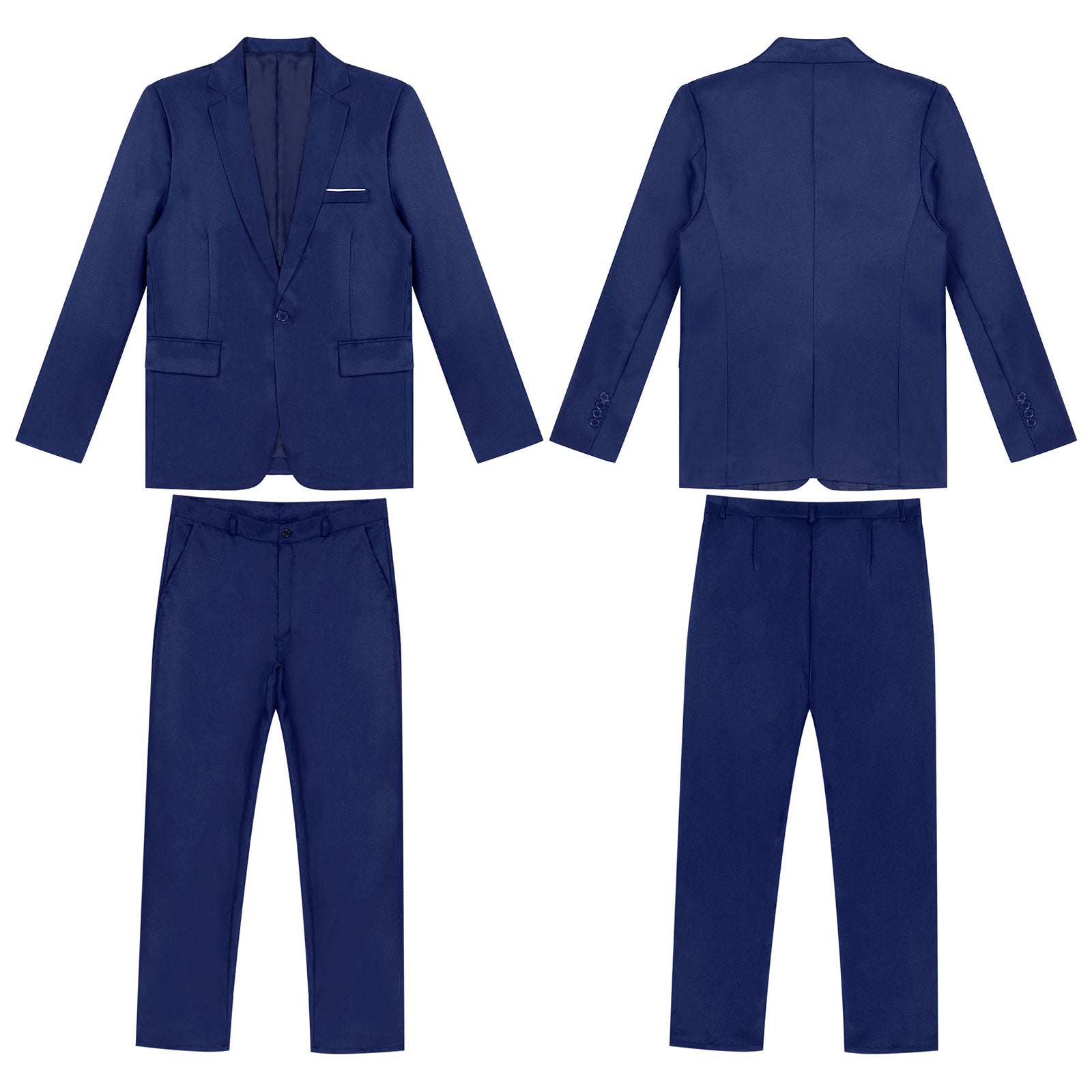 Traje de hombre de caballero de 2 piezas, uniforme formal, chaqueta de blazer de manga larga con solapa y pantalón, trajes para reuniones de oficina, negocios y fiestas de boda