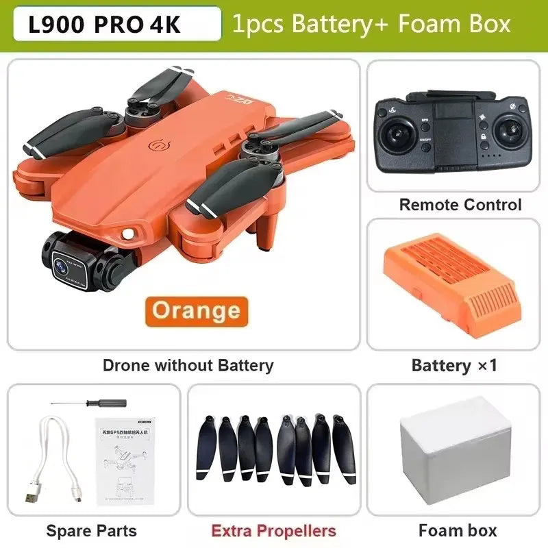 Dron L900 Pro GPS 4K Profesional HD Doble Cámara 5G Wifi Fotografía Plegable Sin Escobillas Quadcopter RC Distancia 1.2KM Drones Juguete