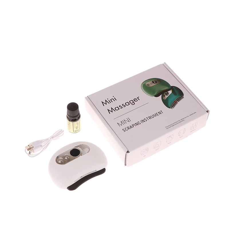 Masajeador eléctrico USB Guasha, piedra caliente, calentamiento por vibración, tabla de raspado, masaje de cuello y espalda, herramientas faciales Gua Sha para lifting facial