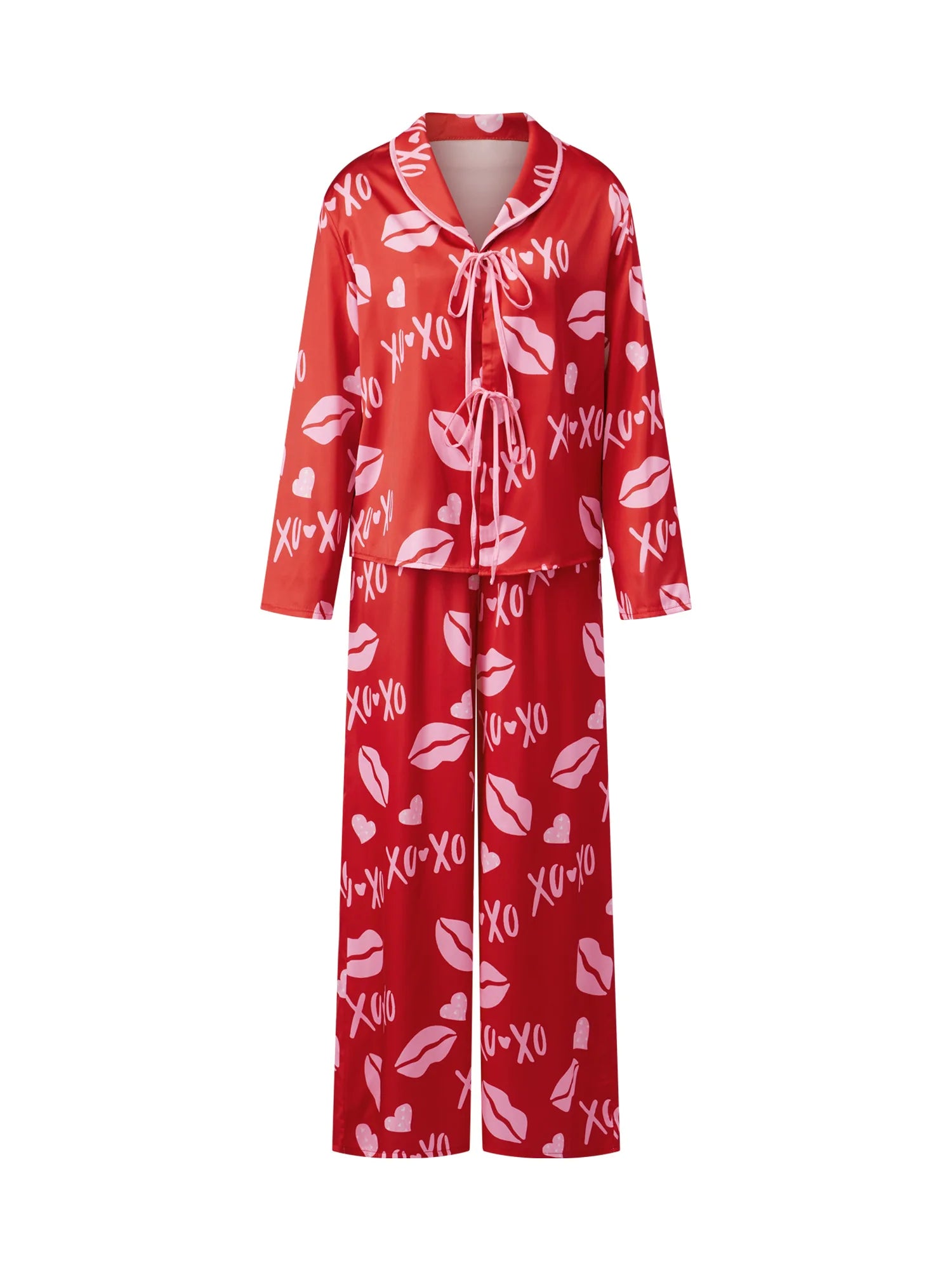 Heart Print Pajama Set