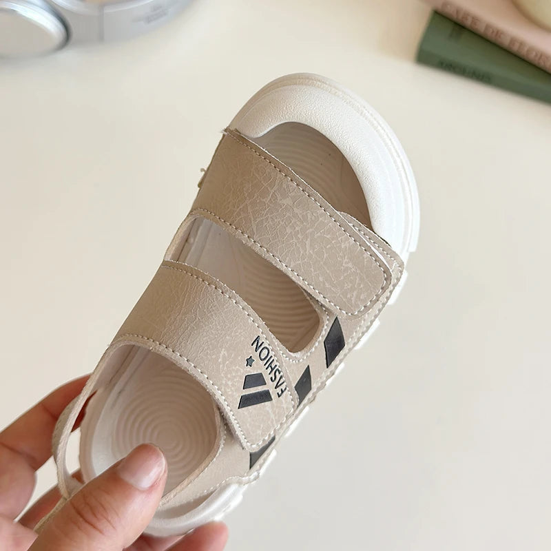 Sandalias para niños, zapatos de playa de verano para niños y niñas, sandalias para niños pequeños, sandalias de moda con punta cubierta, suaves y antinarices.