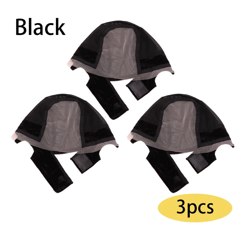 1-3 Gorros de Peluca de Encaje Antideslizantes, 4x5, Invisibles, con Parte en U, Sin Pegamento, con Diadema, Malla para Sujetar Pelucas, Banda Ancha