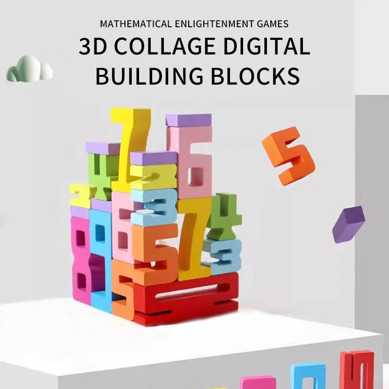 Digital Building Blocks Children's Educational Toys 1-3 Years Old Baby Early Education Large Particle Color Building Block Toys