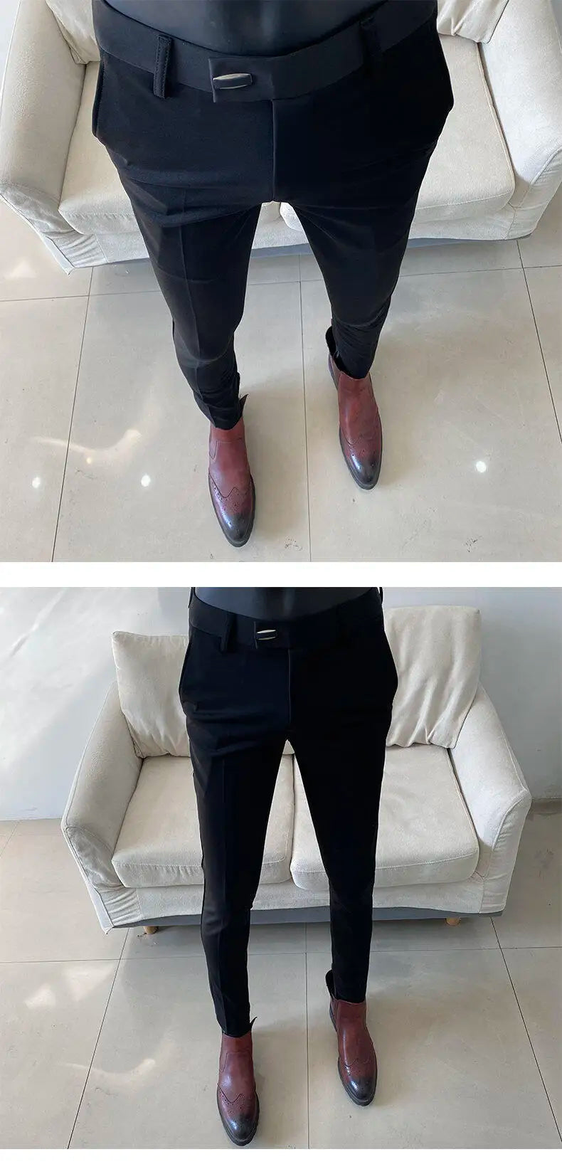 Pantalones de vestir de hombre Otoño Nuevos pantalones de traje sólidos de negocios casuales rectos ajustados pantalones formales Pantalones Hombre Ropa de hombre