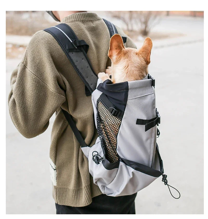 Bolsa transportadora transpirable para perros, mochila portátil para viajes al aire libre, transportadores reflectantes para gatos, accesorios para perros Bulldog Francés