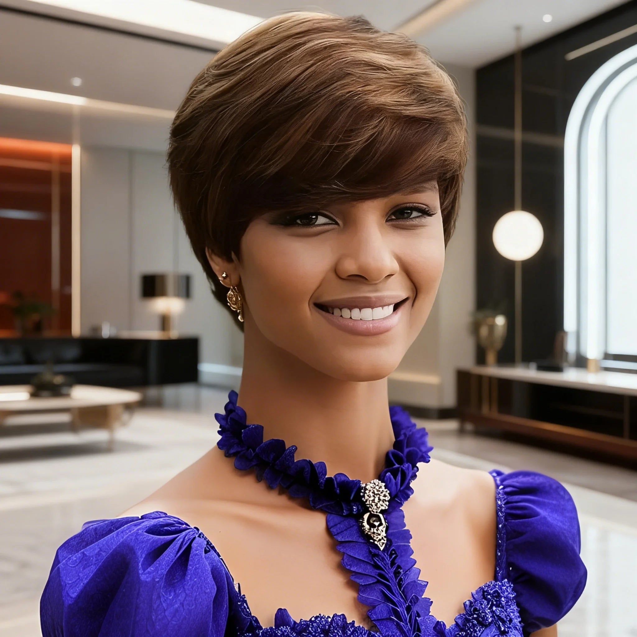 Pixie Cut Wig For Women Full Machine Made Wigs Short Layered Human Hair Wigs Pixie Cut Wigs Brazilian Remy Hair Wigs