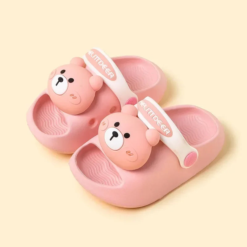 Newborn Baby Slippers Kids Shoes Summer Cute Animal Cartoon Bear Boys Girls Infant Child Comfortable Non-slip Sandals Kids Shoes