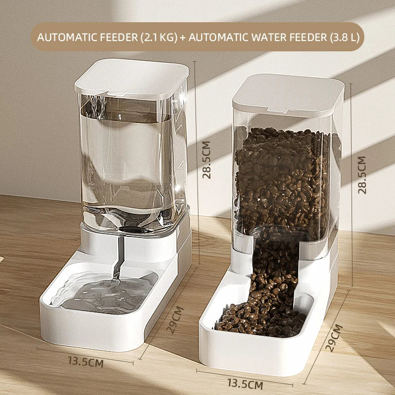 HOOPET Comedero para Perros Gatos, Dispensador Automático de Agua, Tazón Transparente, Almacenamiento de Comida para Mascotas, Contenedor, Accesorios para Cachorros y Gatitos