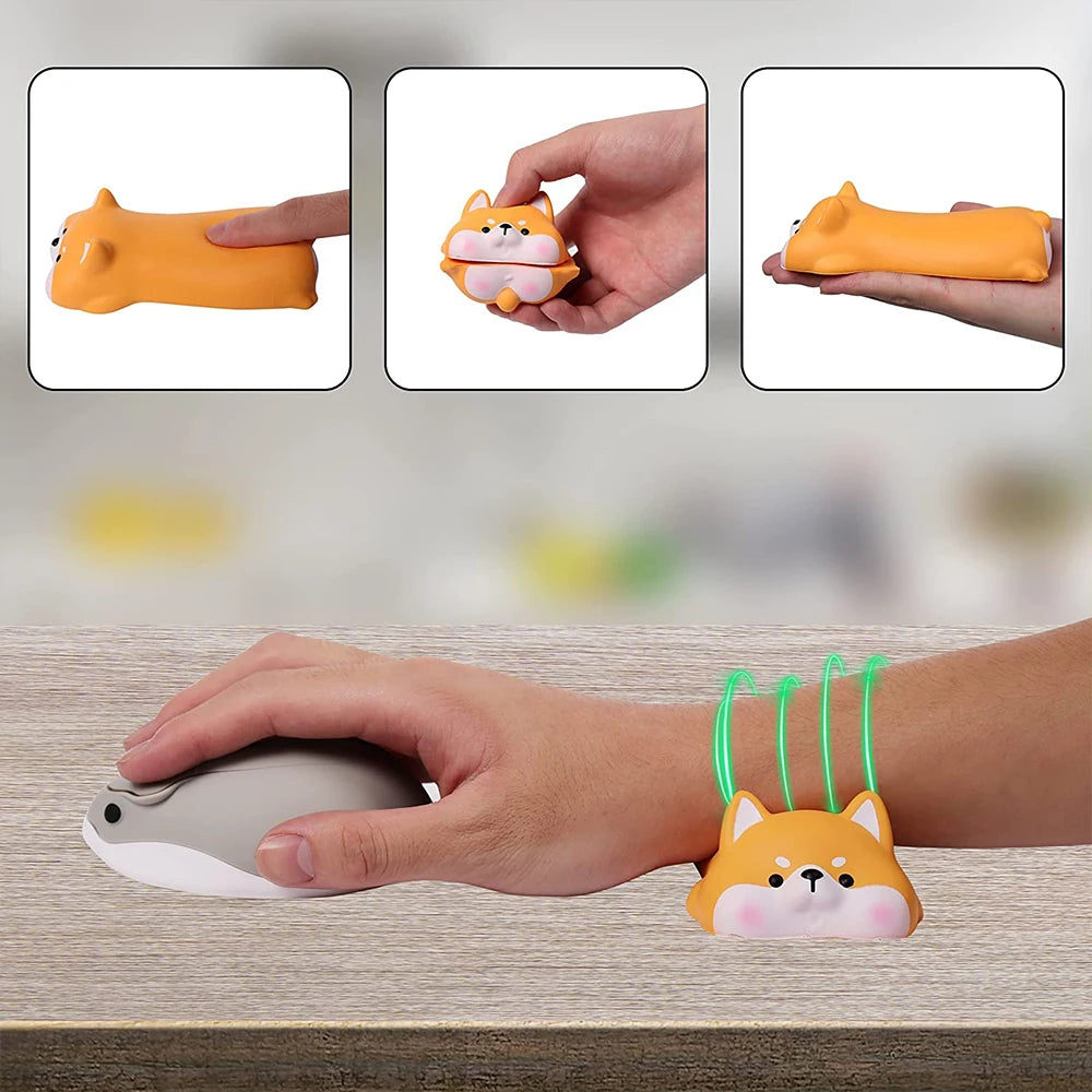 Håndleddsstøtte for mus, tastatur, datamaskin, albuepute, armstøtte for skrivebord, ergonomisk, kawaii, tegneserie, kontorrekvisita, hvit krage