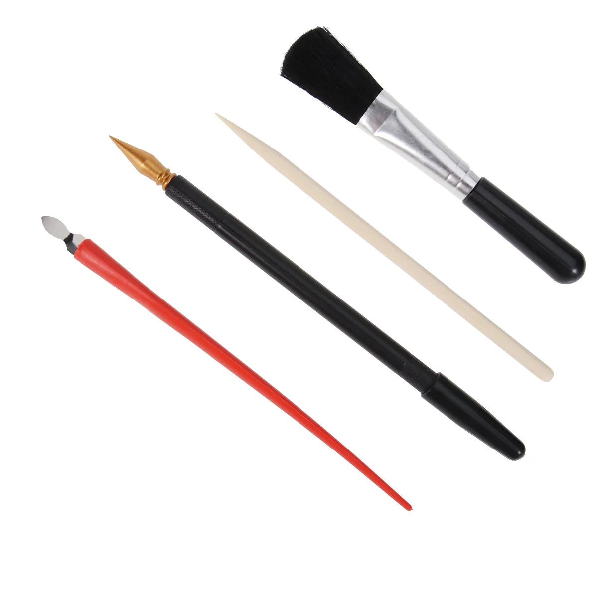 4 piezas kit de herramientas para rascar, pluma de madera, pincel, cuchillo, palo, suministros de manualidades, instrumentos de arte, herramientas de enseñanza creativas
