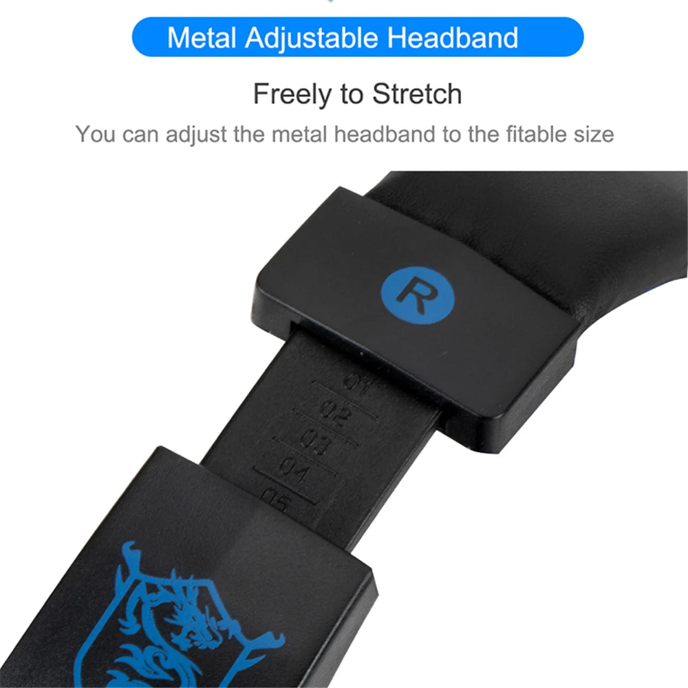 Nye spillhodesett med LED-lys, mikrofon, stereohodetelefoner, dyp bass for PC-datamaskin, gamer, bærbar PC, øretelefoner for PS4 og Xbo